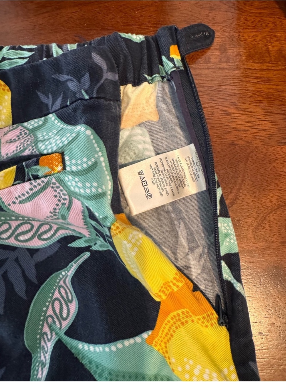 Maeve x Anthropologie Navy Wide-Leg Tropical Escape Print Pants - Picture 9 of 11